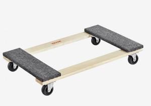 lot 318 image: VEVOR Furniture Dolly, 1000 lbs Load Capacity, 18 x 30, 4 x 3 PP Swivel Casters, Heavy Duty Hardwood Furniture Moving Dolly, Movers Dolly, Moving Cart with Wheels for Heavy Furniture Home Cleaning