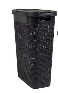 lot 333 image: Mind Reader 40L Slim Laundry Hamper Clothes Basket with Lid