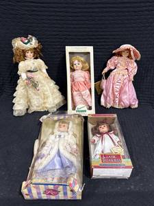 lot 0306 image: Assorted Porcelain Dolls Collection