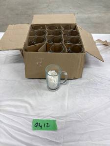 lot 0382 image: Glass Mug Set Qty 12