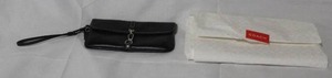 lot 5 image: Coach Black Leather Wristlet Clutch with Dust Bag