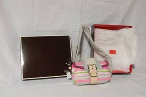 lot 10 image: Coach Striped Shoulder Bag with Original Box and Tags