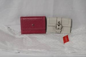 lot 13 image: Coach Pink and White Leather Card Cases with Tags