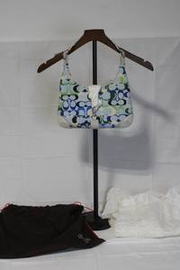 lot 19 image: Coach Multicolor Canvas and Leather Handbag with Dust Bag