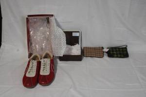 lot 27 image: Coach Serena Suede Sneakers Size 8M with Box and 2 Coach Wristlets