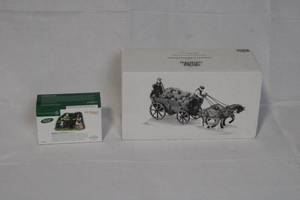 lot 65 image: Department 56 All Hallows Eve Figurine Set and Heritage Village Harvest Pumpkin Wagon