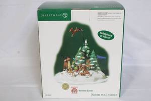 lot 87 image: Department 56 North Pole Series Rudolph Reindeer Games Christmas Village Set