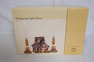 lot 114 image: Department 56 Thanksgiving Lighted House Set of 5 Holiday Decor