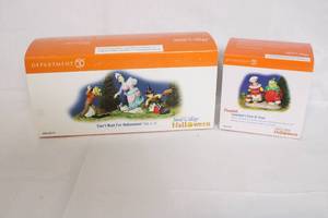 lot 126 image: Department 56 Snow Village Halloween Figurine Set Campbells Trick or Treat and Cant Wait for Halloween