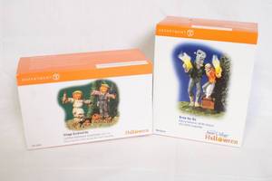 lot 133 image: Department 56 Halloween Snow Village Accessory Set with Lighted Scarecrows and Brew Ha-Ha Figures