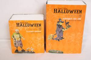 lot 147 image: Department 56 Halloween Figurines Midnights Last Ride and Deranged Chickens