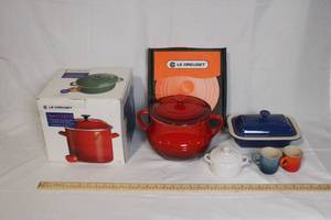 Le Creuset Stoneware Kitchenware Collection with Stockpot, Apple Dish, Rectangular Dish, and Mugs