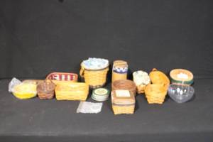 lot 209 image: Longaberger Basket Collection with Liners, Lids, Coasters and Accessories