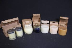 lot 266 image: Longaberger Candle Collection Assorted Jars and Pillars with Boxes