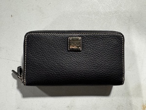 lot 22D image: Black Leather Coach Zip-Around Wallet with Card Holder