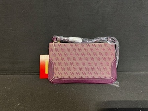 lot 22E image: Dooney & Bourke Signature Print Wristlet Purse in Purple