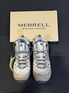 lot 31L image: Merrell Chameleon Arc Mid Waterproof Hiking Boots TaupeStone Blue Size 8 Womens