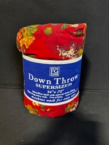 lot 31U image: FG Home Supersized Down Throw Blanket 54x72 Inches Floral Pattern