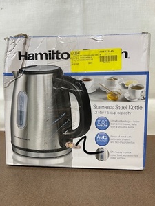 lot 26 image: Hamilton Beach Stainless Steel Electric Kettle 1.2L