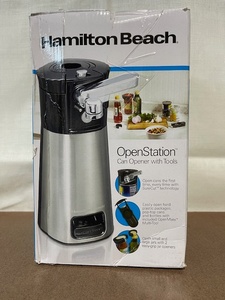 lot 28 image: Hamilton Beach OpenStation Can Opener with Tools, Model 76382FJ