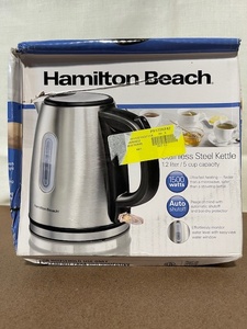 lot 60 image: Hamilton Beach Stainless Steel Electric Kettle 1.2 Liter