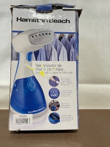 lot 61 image: Hamilton Beach Handheld Garment Steamer 1000 Watt Blue
