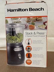 lot 69 image: Hamilton Beach Stack & Press 2 Speed Food Chopper, 3 Cup, 350W