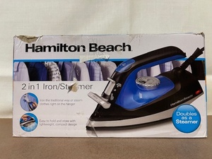 lot 79 image: Hamilton Beach 2-in-1 Steam Iron and Garment Steamer in Box