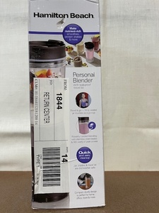 lot 81 image: Hamilton Beach Personal Blender with Travel Lid, 14 oz