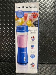 lot 96 image: Hamilton Beach Personal Blender with Travel Lid, Blue