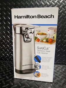 lot 109 image: Hamilton Beach SureCut Stainless Steel Can Opener in Box