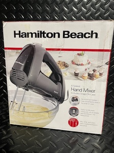lot 137 image: Hamilton Beach 6 Speed Hand Mixer with Snap-On Case