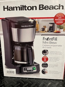 lot 143 image: Hamilton Beach FrontFill Mini Brew 5 Cup Programmable Coffee Maker