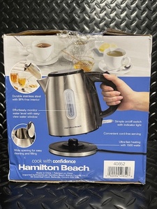 lot 159 image: Hamilton Beach Stainless Steel Electric Kettle 1.2L 1500W
