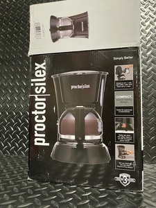lot 177 image: Proctor Silex Compact 4-Cup Coffee Maker in Box