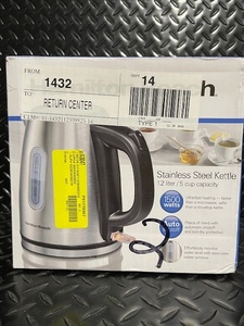 lot 193 image: Hamilton Beach Stainless Steel Electric Kettle, 1.2 Liter, 1500W