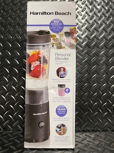 lot 204 image: Hamilton Beach Personal Blender with Travel Lid 14oz Sealed Jar