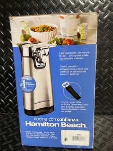 lot 219 image: Hamilton Beach Stainless Steel SureCut Can Opener with OpenMate Tool