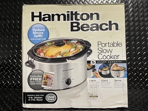lot 223 image: Hamilton Beach 5 Quart Portable Slow Cooker with Lid Latch