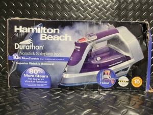 lot 225 image: Hamilton Beach Durathon Nonstick Soleplate Iron with Retractable Cord