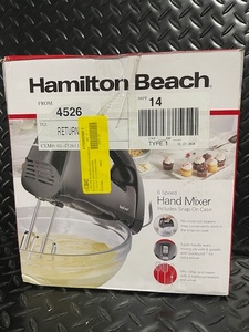 lot 253 image: Hamilton Beach 6-Speed Hand Mixer with Snap-On Case