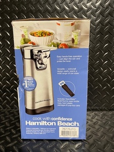 lot 262 image: Hamilton Beach SureCut Stainless Steel Can Opener with OpenMate Multi-Tool