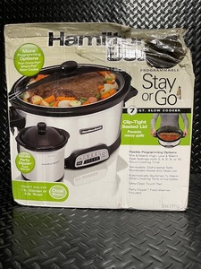 lot 268 image: Hamilton Beach 7 Qt. Stay or Go Programmable Slow Cooker