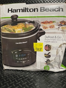 lot 271 image: Hamilton Beach Defrost & Go Programmable 6 Quart Slow Cooker