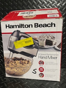 lot 273 image: Hamilton Beach 6-Speed Hand Mixer with Attachments and Snap-On Case