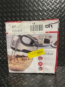 lot 280 image: Hamilton Beach Hand Mixer with Attachments, 300 Watt, Damaged Box