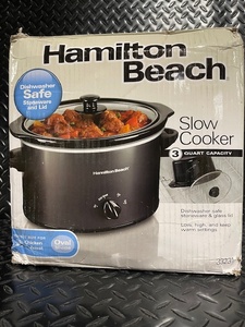 lot 294 image: Hamilton Beach 3 Quart Slow Cooker with Stoneware and Glass Lid