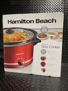 lot 301 image: Hamilton Beach 8 Quart Slow Cooker in Red