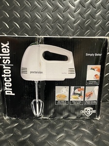 lot 302 image: Proctor Silex 6-Speed Hand Mixer in Box
