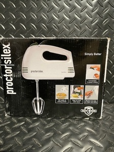 lot 306 image: Proctor Silex Hand Mixer Model 62509G 5-Speed 100W in Box